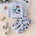 thumbnail image 2 of Ramiter 12-18 Month Boy Clothes Toddler Baby Boy Fall Winter Clothes Graphic Long Sleeve Sweatshirt Pullover Tops + Joggers Pants Outfit Set(Grey,2-3 Years), 2 of 9
