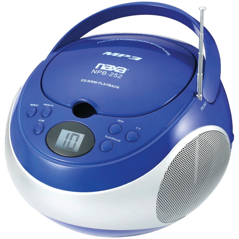 Naxa MP3 CD Radio Boombox, Blue, NPB252BL - Walmart.com