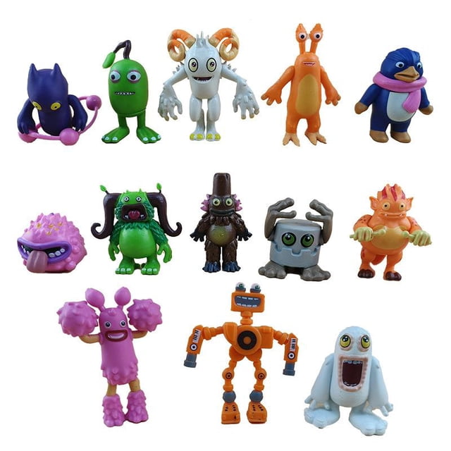My Singing Monsters Toys, 13 piezas de mini figuras de acción de monstruos cantantes, Wubbox Noggin Toe Jammer, lindo regalo de decoración para fiesta de cumpleaños, regalo para niños y niñas