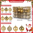 thumbnail image 2 of 100 bolas de Navidad doradas, bolas de Navidad de plástico, adornos para árboles de Navidad, adornos para árboles de Navidad en casa y al aire libre, tamaño 3 cm, 4 cm, 6 cm, 2 of 5