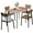 Coffee wood color, variant on Lamerge Sets for 4, Dining Room Table with 4 PU Leather Upholstered Chairs, Modern Wood Kitchen Table and Chairs Set, Square Dinette Sets for Breakfast Nook, Gray
