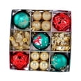 thumbnail image 3 of Juego de 35 adornos navideños en forma de bola, adornos colgantes decorativos para fiestas. Rojo verde y dorado, 3 of 9