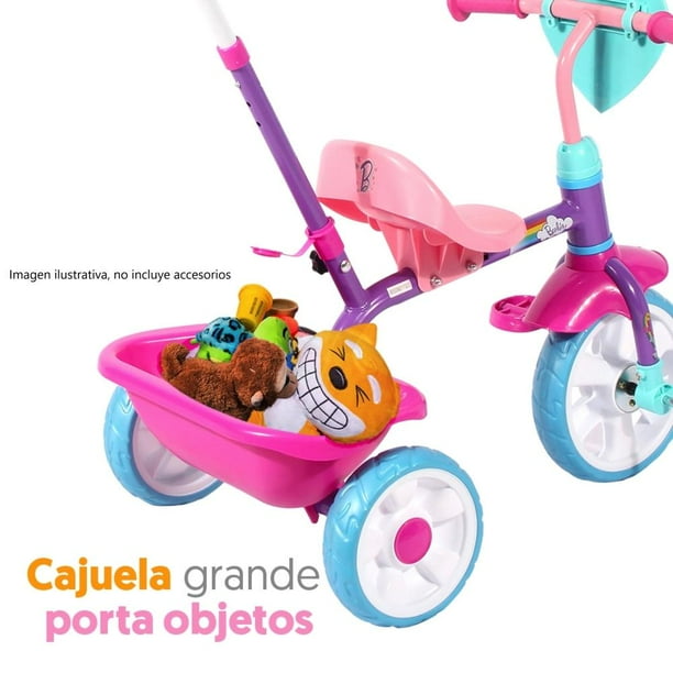 Triciclo Apache Barbie con Cajuela y Barra de Empuje