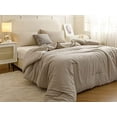 thumbnail image 5 of Oversized King Comforter 128x120, 3pcs Super King Plus (1 Oatmeal Comforter & 2 Pillowcases) Lightweight Oversized King Bedding Set Blanket, 5 of 8