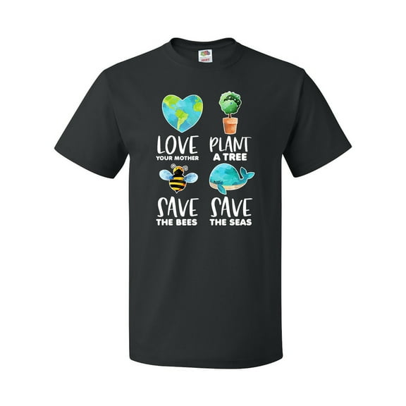 Inktastic Earth Day Plant a Tree Save the Bees Save the Seas Love Your Mother Earth T-Shirt