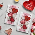 thumbnail image 3 of qefuia Pink Stripe Heart-Shaped Buttons Valentine''s Kitchen Towels Dish Towels, 18x26 Inch Farmhouse Wedding Decoration Hand Towels Set of 2, 3 of 6
