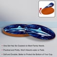 thumbnail image 4 of Shark 6pcs Round Microfiber Leather Coasters, 11x11 cm/4.3x4.3 in - Premium Table Drink Coasters Set for Home and Office, 4 of 6
