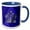 Blue/White, variant on 3drose, Photo of Art Nouveau Floral in Faux Silver Effect Over Blue Velvet, 11oz Two-tone Blue Mug