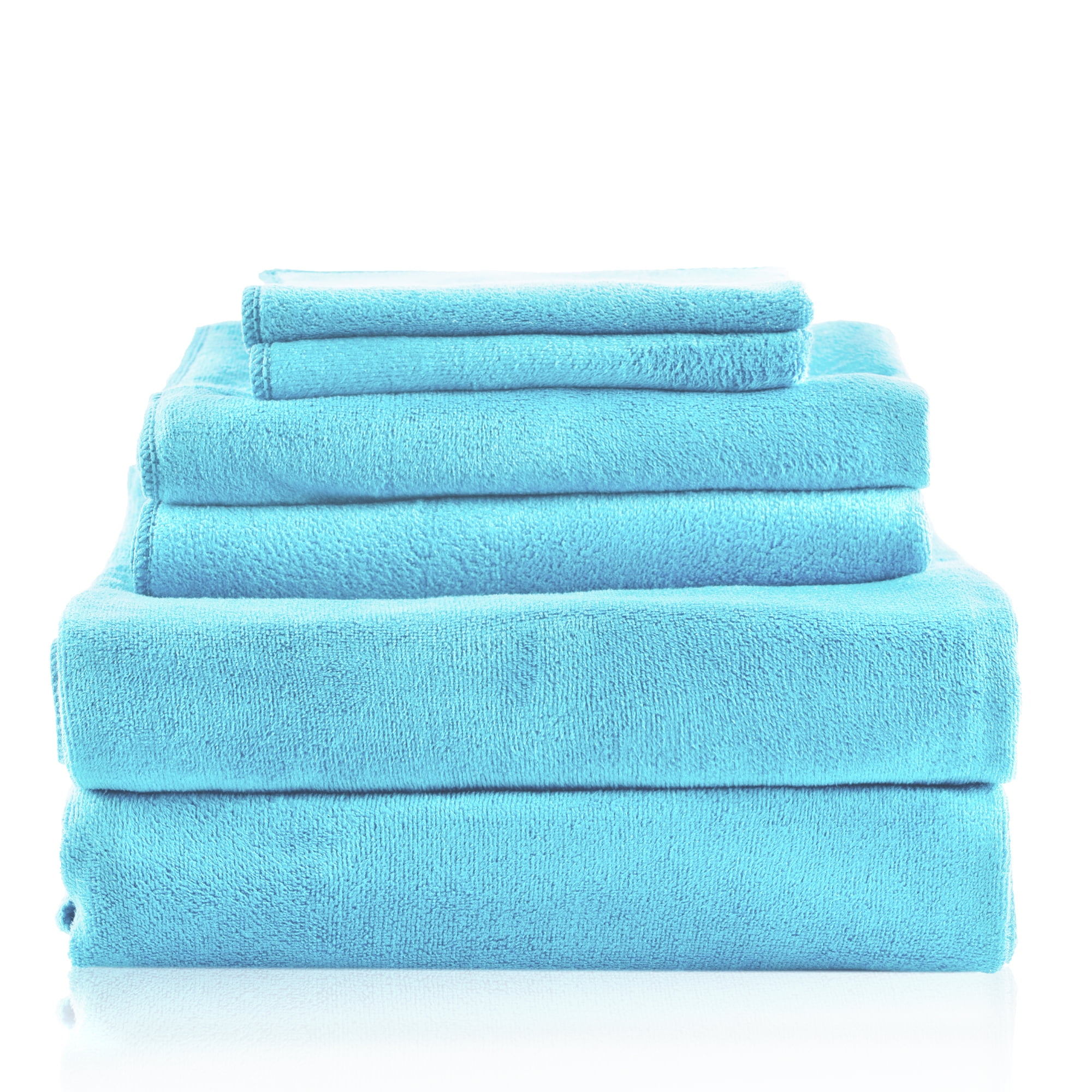 JML 6 Piece Microfiber Towel Set Ultra Absorbent and Fast Drying Bath