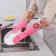 thumbnail image 3 of Guantes de limpieza de cocina para lavar platos, guantes de invierno gruesos para lavar la ropa, guantes de goma impermeables con forro polar alargados para el hogar, 3 of 4