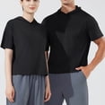 thumbnail image 6 of FRSASU Men's Short Sleeve Hoodie Gym Shirts Lightweight Quick-Dry Athletic Pullover Hooded Workout Fitness Tee Black, 6 of 8