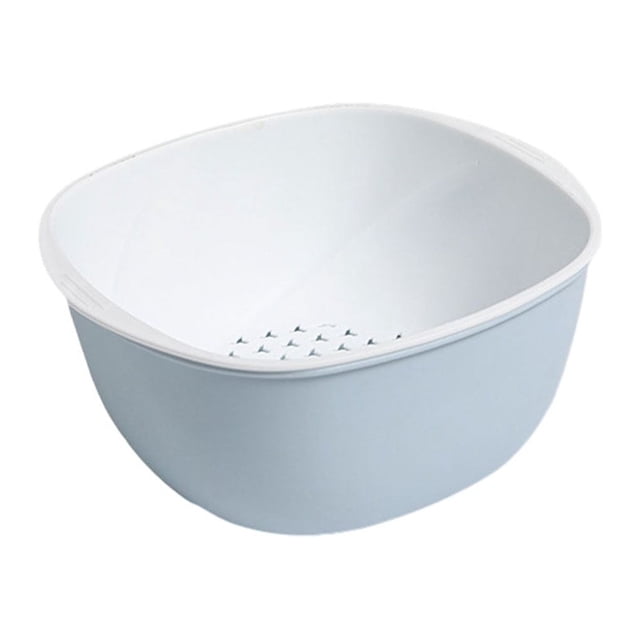 Matsuzay Colador blanco no tóxico para lavar verduras de forma segura y saludable, cesta de cocina para lavar arroz Organizadores de utensilios de cocina Azul S