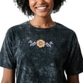 thumbnail image 3 of Nashville Guitars & Flowers Women's Mineral Wash Crew Neck Short Sleeve T-shirt-Small, 3 of 4