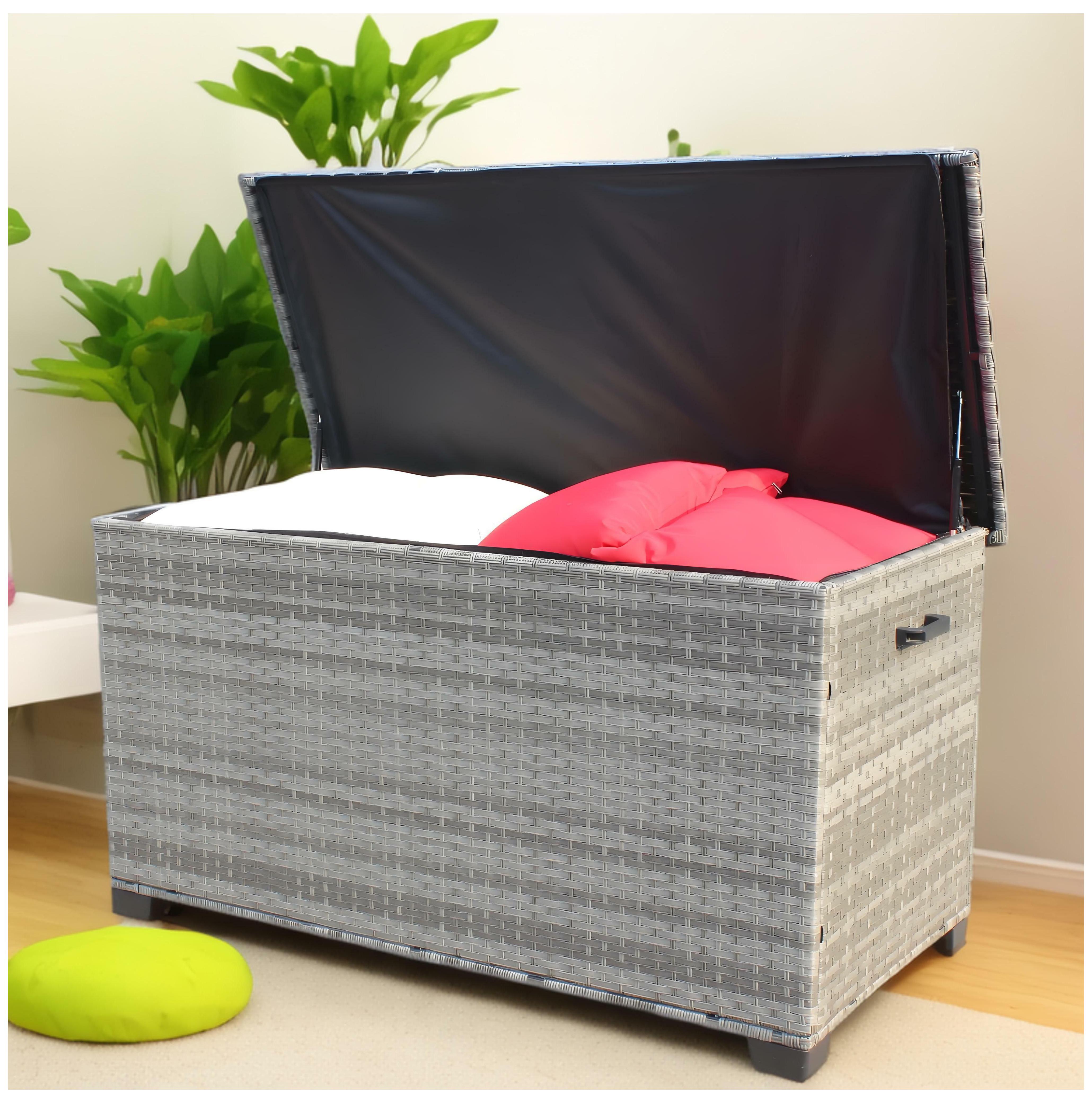 Homestyles Maho Acacia Wood Outdoor Deck Box, Patio Pool Storage