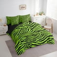 thumbnail image 3 of Manfei Animal Print 7 Pieces Bedding Comforter Set,Zebra Print Full Bedding Set Lightweight,Abstract Stripes Fitted Sheet Flat Sheet,Ultra Soft Wildlife Bedroom Decoration,Reversible, 3 of 7