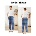thumbnail image 3 of Lollipie Men's Pajama Pants 3-Pack Drawstring Plaid Pajamas Bottoms Soft Long Lounge Woven Pj Sleep Pant with Pockets, 3 of 8