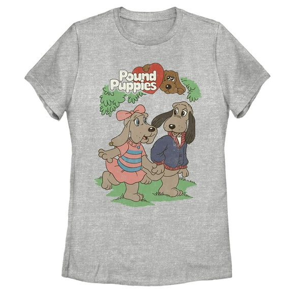 Women's Pound Puppies Couple Stroll  Graphic Tee Athletic Heather Small