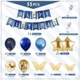 thumbnail image 2 of Globos Metálico de Azul Marino y Oro, Kit de Guirnalda de Mariposa de Globos de Lentejuelas, Globos Azul Marino para Boda, Fiesta de Cumpleaños, Graduación, 2 of 4