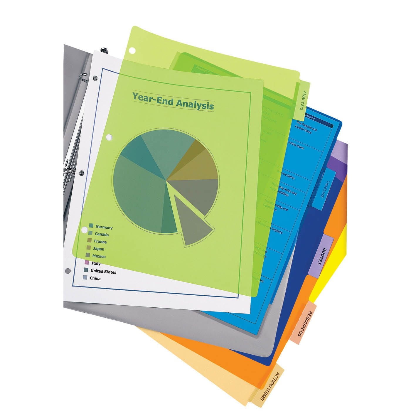 Avery Big Tab Insertable Plastic Dividers, 9¼" x 11⅛", 5 Tabs, 1 Set - 11900