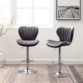 thumbnail image 5 of Gray upholstered low - back barstools | Adjustable height and swivel function for various settings | Comfortable seating with 250 - lb weight capacity, 5 of 6
