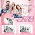 thumbnail image 3 of MOMOTER Kids Instant Print Camera, 1080P Digital, 2.0" Screen, Selfie Video MP3 Games, 32GB Card, 4 Paper Rolls, Toy Gift Pink, 3 of 9