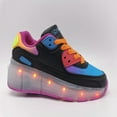 thumbnail image 2 of SDSPEED 7 Colors LED Rechargeable Kids Roller Skate Shoes with Single Wheel Shoes Sport Sneaker, 2 of 4