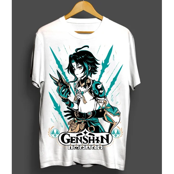 Xiao Genshin Impact T-shirt Anime Manga T-Shirt White