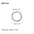 thumbnail image 2 of Anillas de salto abiertas Uxcell 300Pcs, anillo O de acero inoxidable 316 de 6 mm, anillos de división, anillo de conexión de cierre circular, plateado, 2 of 7