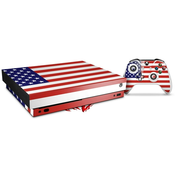 Skin Wrap for XBOX One X Console and Controller USA American Flag 01