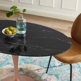 thumbnail image 6 of Dining Table, Oval, Artificial Marble, Metal Steel, Rose Gold Black, Modern Contemporary Urban Design, Kitchen Room Cafe Bistro Restaurant Hospitality, 6 of 6