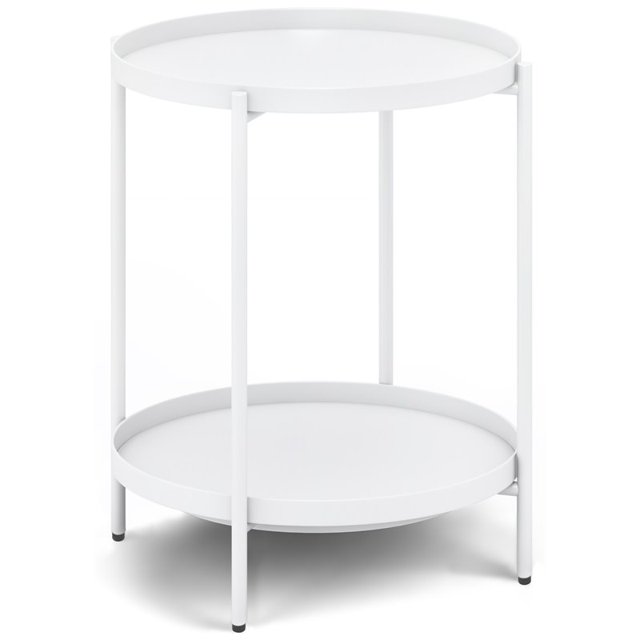 Simpli Home Monet Industrial 17 " Metal Metal End Table in White