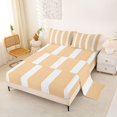 thumbnail image 2 of Castle Fairy Geometric Thin Vertical Stripe Queen Sheets 4 Pieces,Vintage Wide Band Queen Sheet Sets,Orange White,1 Flat Sheet, 1 Fitted Sheet and 2 Pillowcases, 2 of 7