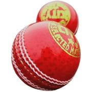 Cricket Leather Balls Hand stitched Red For for Practice (Set of 2)