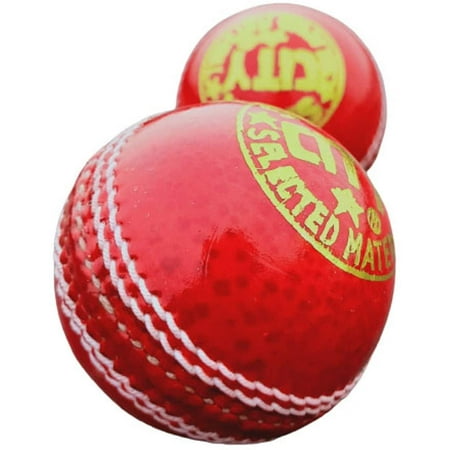 Cricket Leather Balls Hand stitched Red For for Practice (Set of 2)