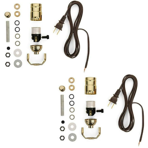 Lamp Wiring Kit Make Or Repair Old Lamps Rewire A Vintage Create Custom Light Fixture With Making Glossy Brass Socket Set 12 Foot Long Brown Cord 2 Pack Com Lamp Wiring Kit Make Or Repair Old, How Much Does It Cost To Rewire A Table Lamp
