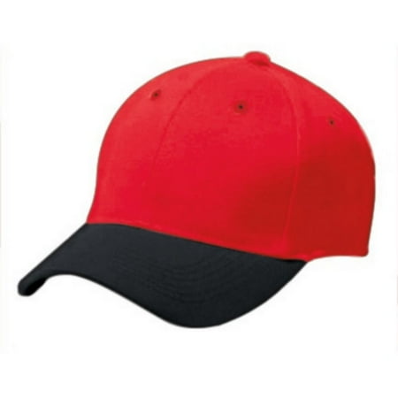 HighFive 319701 Youth Cotton Twill Six Panel Cap, Scarlet/Black, YTH