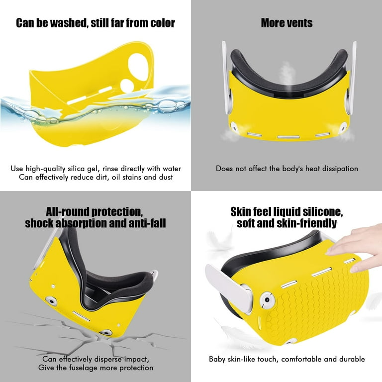Accessories for Oculus Quest 2, JMIANeodark Yellow Silicone Face