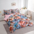 thumbnail image 3 of Homewish Watercolor 3D Daisy 7-Piece Bedding Comforter Set,Cartoon Flower Floral King Bedding Sets,Pink Blue Bed Sheets For Kids,Microfiber Bedroom Decor Reversible, 3 of 8