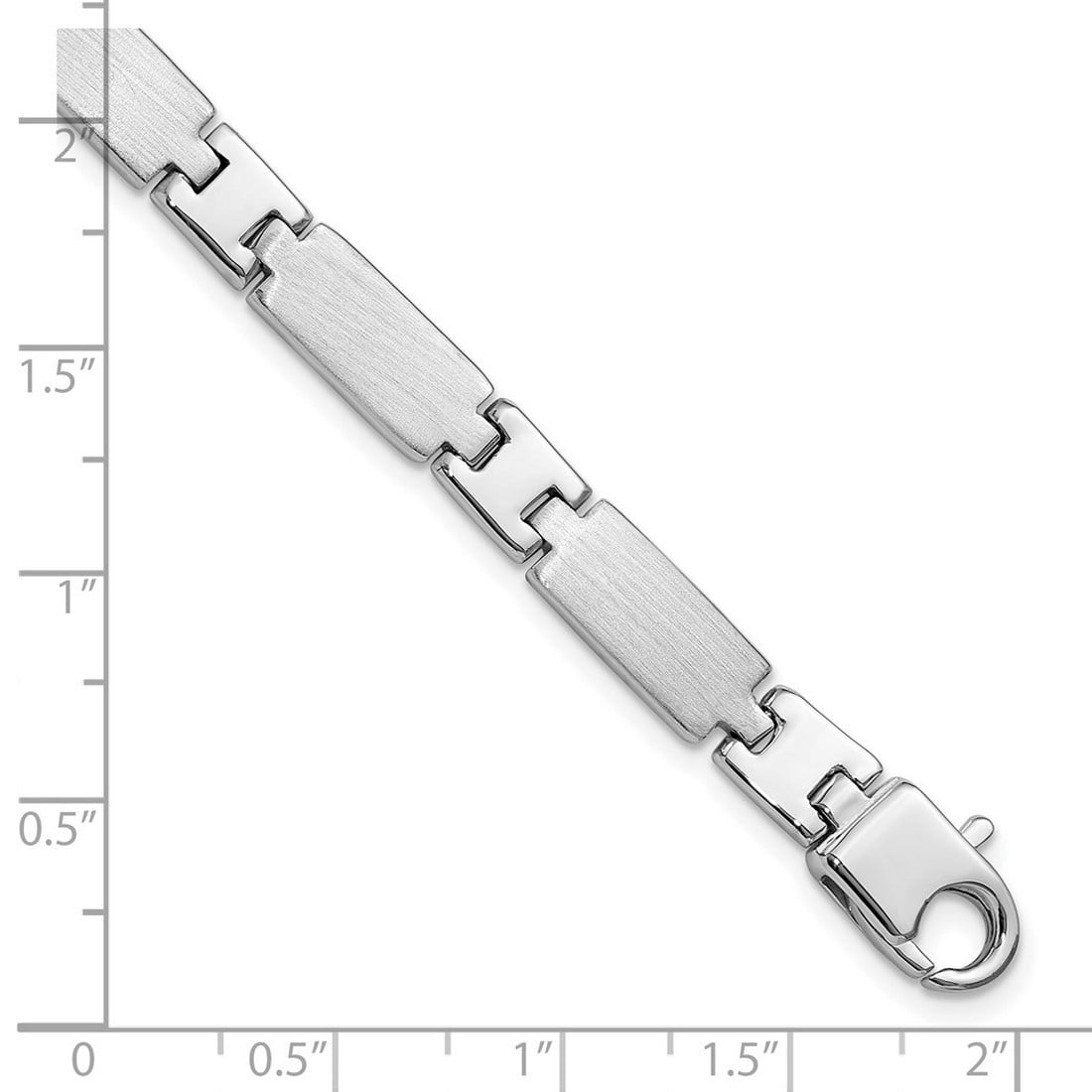 6.5mm 925 Sterling Silver Polished and Brushed Mens Bracelet 8.5 Inch Link Bracelet for Men