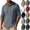 Gray, variant on Hoodies for Men Cotton Linen Buttons Henley Hooded Zip Jacket Drawstring Lightweight Vacation Wear Sweatshirt for Mens