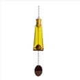 thumbnail image 2 of Handmade Yellow Glass Wind Chimes Made From Pyramid Shaped Bottles, Colorful Home Decor Outdoor Garden or Patio, 2 of 4