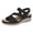 Black, variant on Rokment Women's Orthopedic Walking Sandals with Arch Support Comfortable Stylish Casual Leather Platform Wedge Orthotic Beach Summer Dressy Shoes Black Size 6