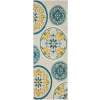 thumbnail image 3 of Unique Loom Outdoor Modern Collection Area Rug - Circles (2' x 6' 1" Runner Cream/Black), 3 of 6
