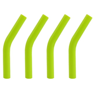 HINZIC 12Pcs Reusable Silicone Straw Tips 5/16Wide(8mm Outer Diameter)  Green Food Grade Rubber Straw Covers Flex Elbow Hydraflow Straw Replacement