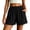 02-Black, variant on Cotton Shorts for Women Flap Pocket Womens Shorts Summer Casual