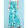 thumbnail image 4 of Made by Johnny Women's Chic Tie Dye Palazzo Pants M AQUA, 4 of 6