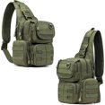 thumbnail image 1 of Paquete de 2 uds. De bandolera táctica verde militar con funda para pistola, mochila de rango de asalto para hombro ShuxiuWang 1327537078838, 1 of 5