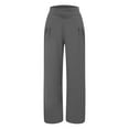thumbnail image 5 of Jxximdong Pants for Women Women Summer High Waisted Cotton Linen Palazzo Pants Wide Leg Long Pant Trousers With Pocket Gray XL Trousers, 5 of 5