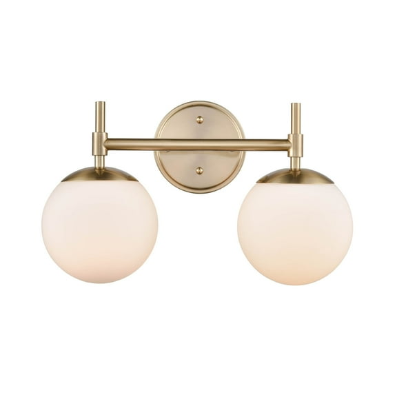 Millennium Lighting 929 Lighting 2 Light Bathroom Vanity Fixture with Opal Glass Shades Modern Gold Gold Satin
