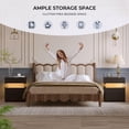 thumbnail image 6 of Night Stand Set 2 Black LED Nightstands for Bedroom Set of 2 Modern Bedside Table with 3 Drawers End Side Table, 6 of 16